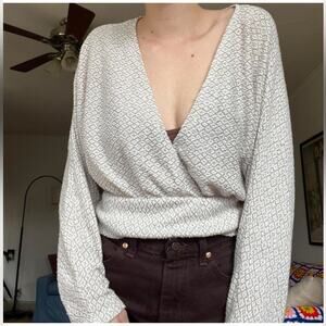 Urban Outfitters Textured Faux Wrap Top XS